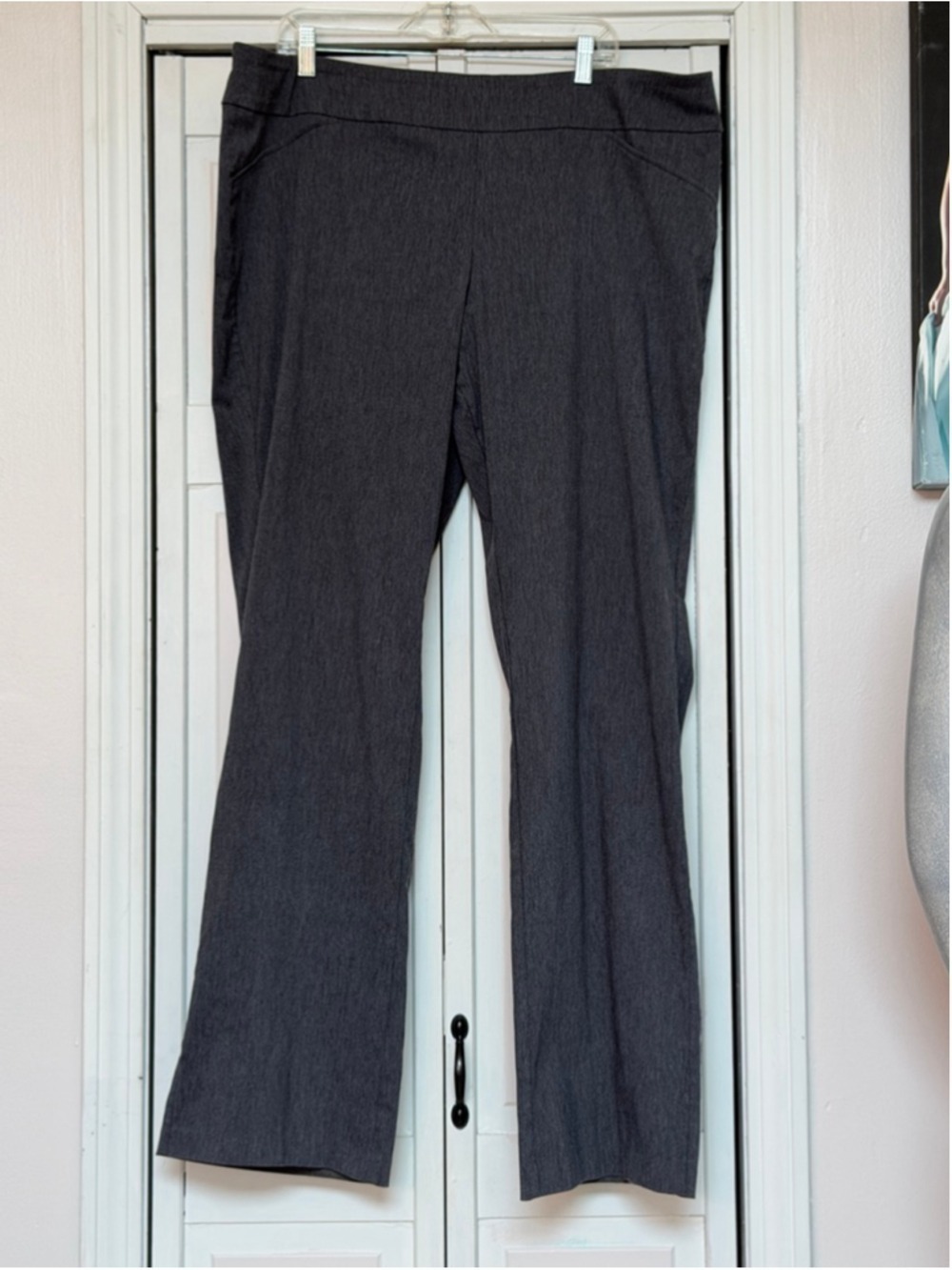 Maurice 3L 3X Tall 26W Structured Wide Leg Work Dress Pant Charcoal